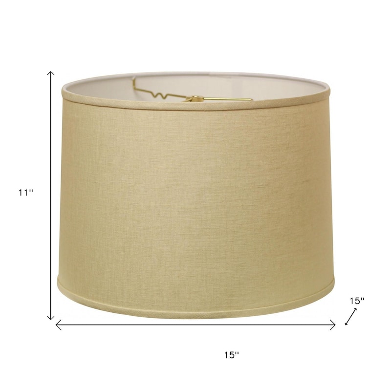 HomeRoots Beige Linen Drum Lamp Shade - 15
