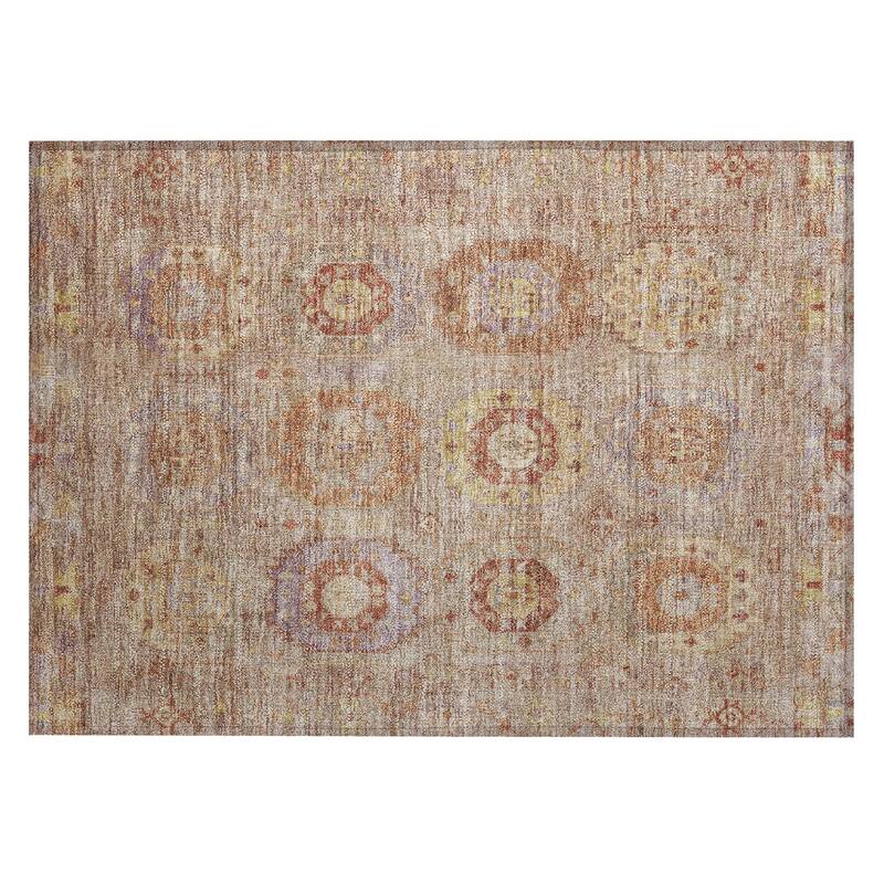 Machine Washable Indoor/ Outdoor Vintage Traditional Chantille Rug