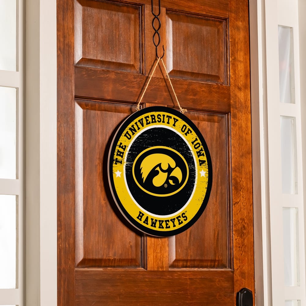 University of Iowa Wooden Door Decor Wall Sign - Multi-Color