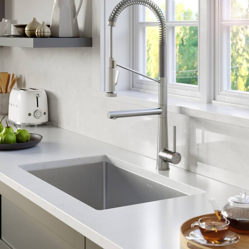 Karran 30" Undermount Large Single Bowl Stainless Steel Sink Kit
