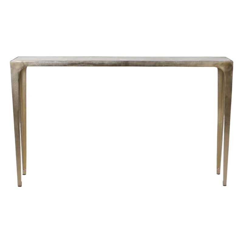 Metal Aluminum Console Table Savoir Frame with Inset Top - 31" Gold - 51.5" x 10" x 31"