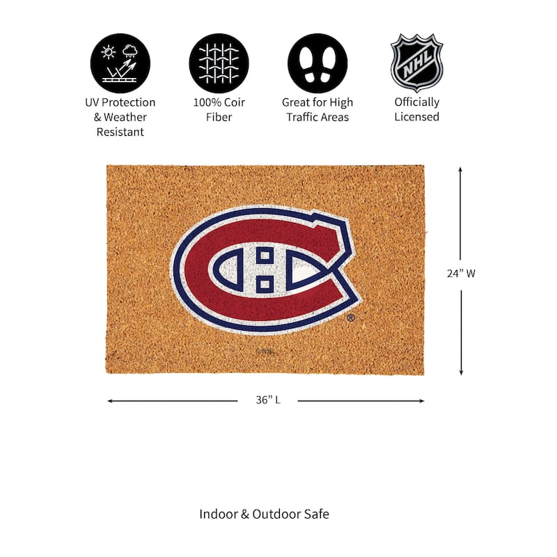 Montreal Canadiens Full Color Indoor/Outdoor Coir Mat
