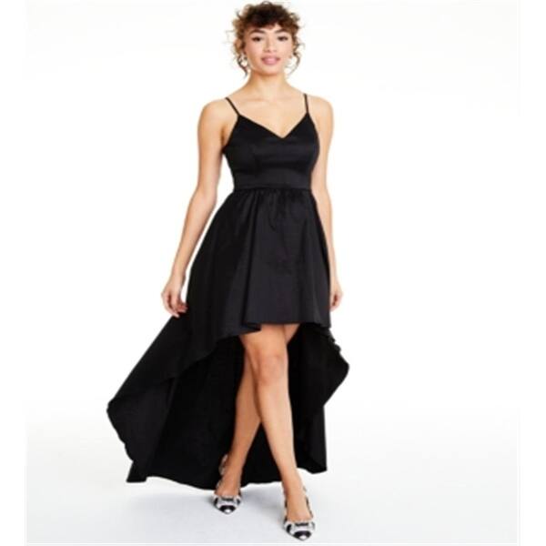 B.Darlin Women's Spaghetti Strap V Neck Full Length Hi Lo Formal Dress Black  Size 13-14 - Bed Bath & Beyond - 40580861