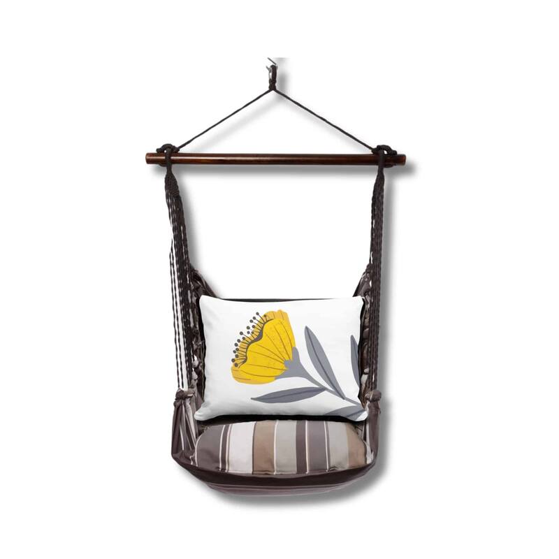Magnolia Casual Swing Set 4 piece - Slate Gray Stripe w/ Yellow Poppy