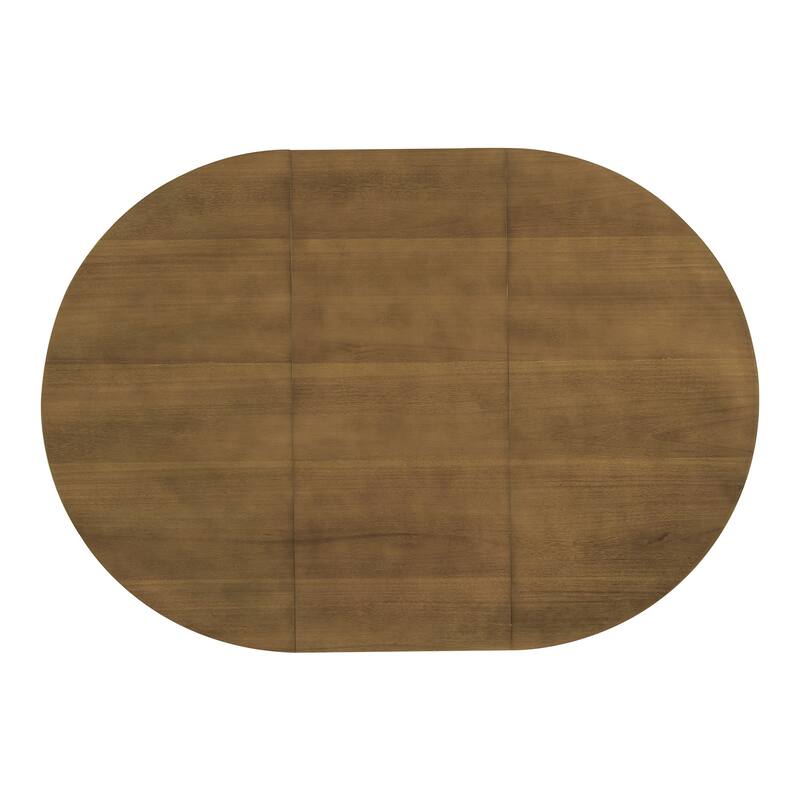 Roomfitters 6-Piece Dining Table Set, Oval Wood Kitchen Table, X-Base Pedestal, 4 Upholstered Chairs & Bench