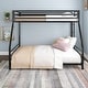 preview thumbnail 2 of 13, Signature Sleep Coen Kids' Bunk Bed with Reversible Ladder, Twin/Full, Black