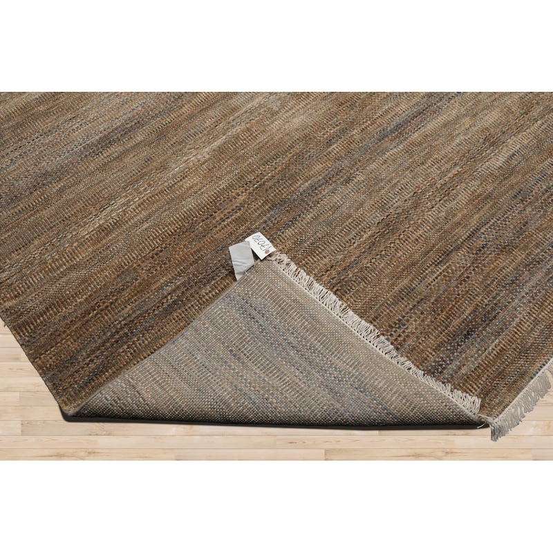 Moss Tibetan Wool & Bamboo Silk Hand Knotted Rug Geometric Style - 8' x 10'