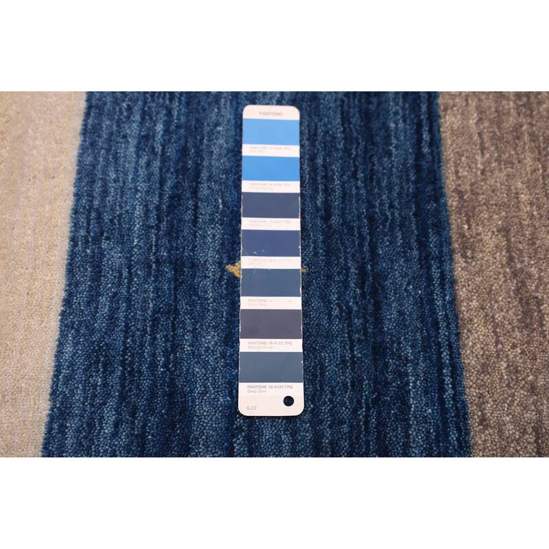 ECARPETGALLERY Hand Loomed Kashkuli Gabbeh Dark Blue Wool Rug - 6'10 x 9'9