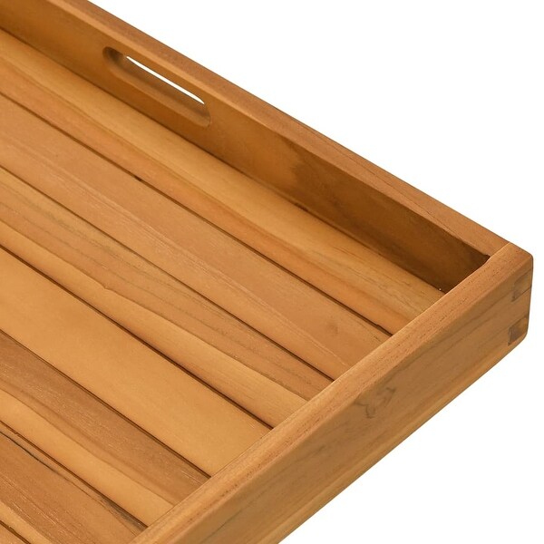 vidaXL Serving Tray Solid Wood Teak - Bed Bath & Beyond - 38697565