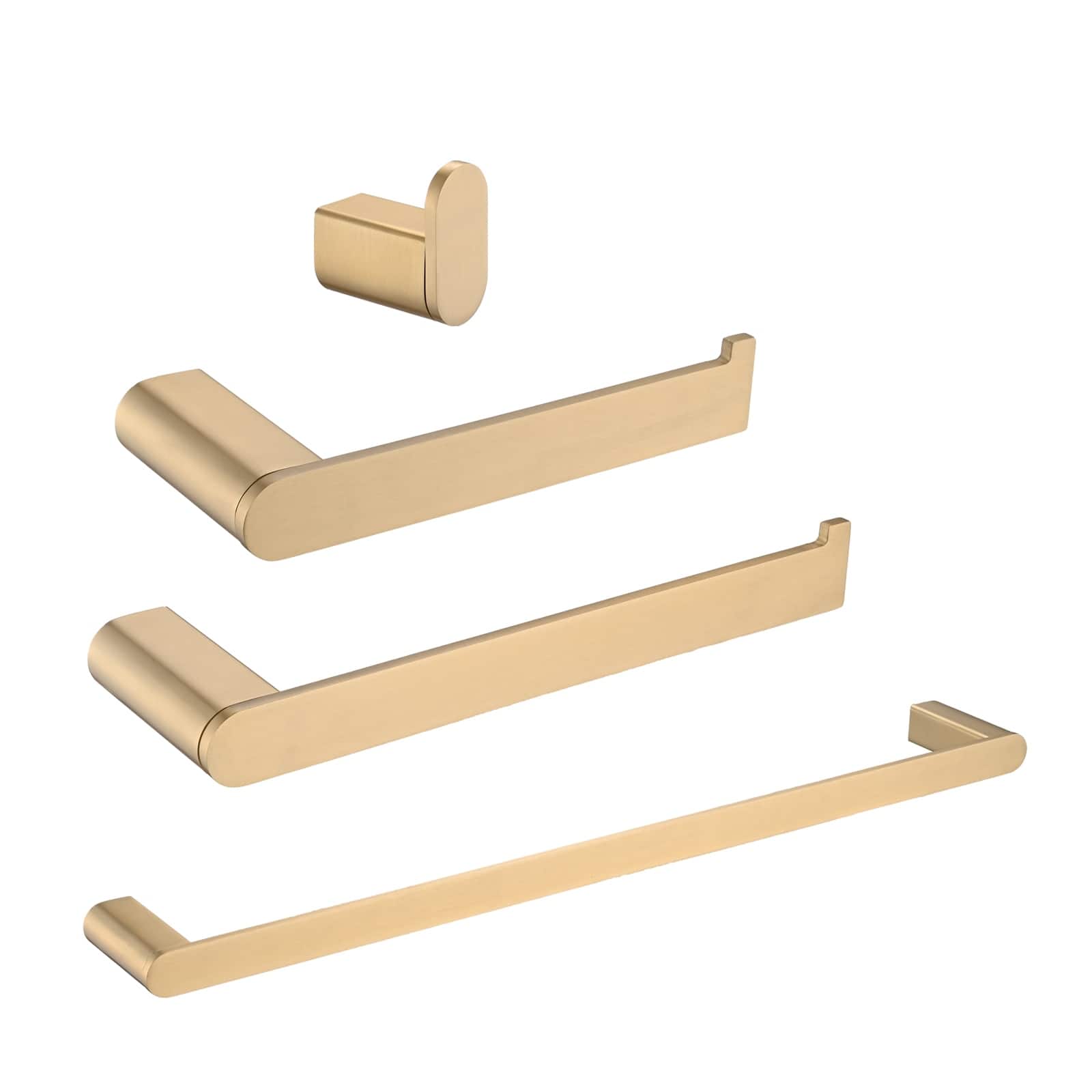 CERYPSA Wall Mounted 4Piece Brushed Gold Bathroom Accessories Sets