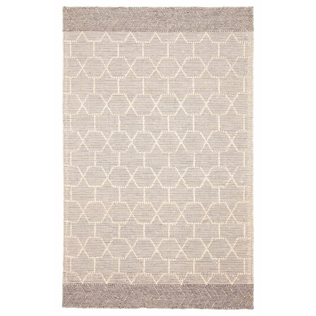 ECARPETGALLERY Braid weave Sienna Grey Wool Rug - 5'0 x 7'9