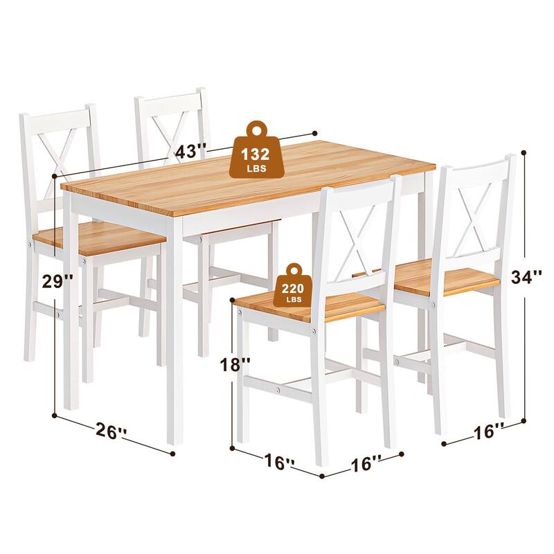 Dining Table Set of 4, Kitchen Table with 2 Chairs 1 bench