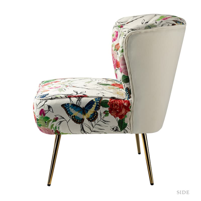 Almira Contemporary Upholstered Armless Side Chair with Tufted Back Set of 2 by HULALA HOME