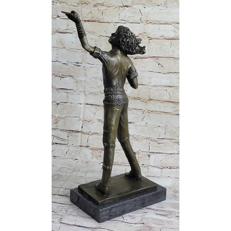 Handmade Bronze Statue Young Michael Jackson Musician Sculpture Gift