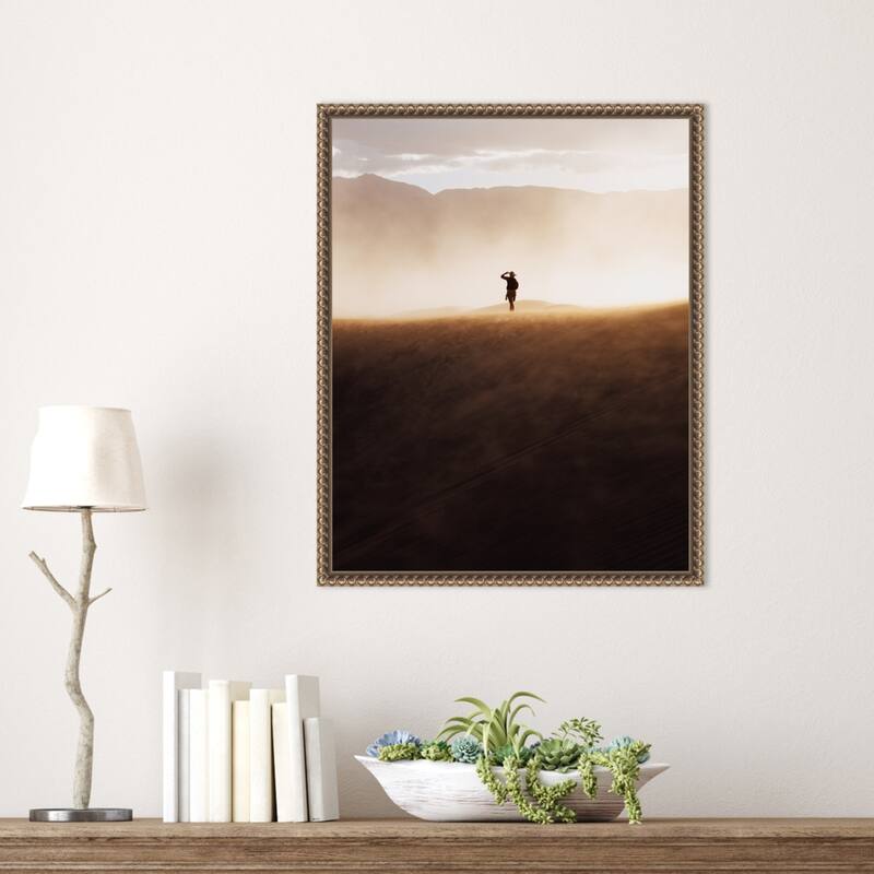 Death Valley Cowboy by Death Valley USA Witold Framed Canvas Wall Art Print - Sylvie Beaded Gold
