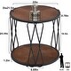 preview thumbnail 5 of 14, Round Wood Frame Side Table Coffee End Table Antique Black/Gold Living Room Bedroom