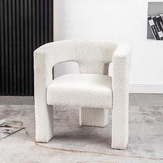 KINWELL 28" Wide Boucle Upholstered Square Armchair