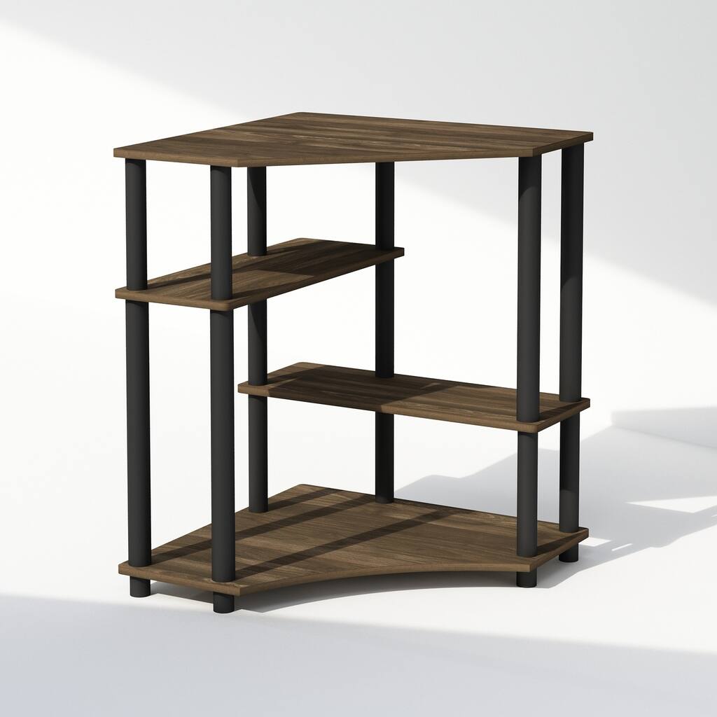 4 Tiers Wood Household Shelving Unit in Walnut/Black (31.1 in. W x 28.5 in. H x 22.5 in. D) - 31.1
