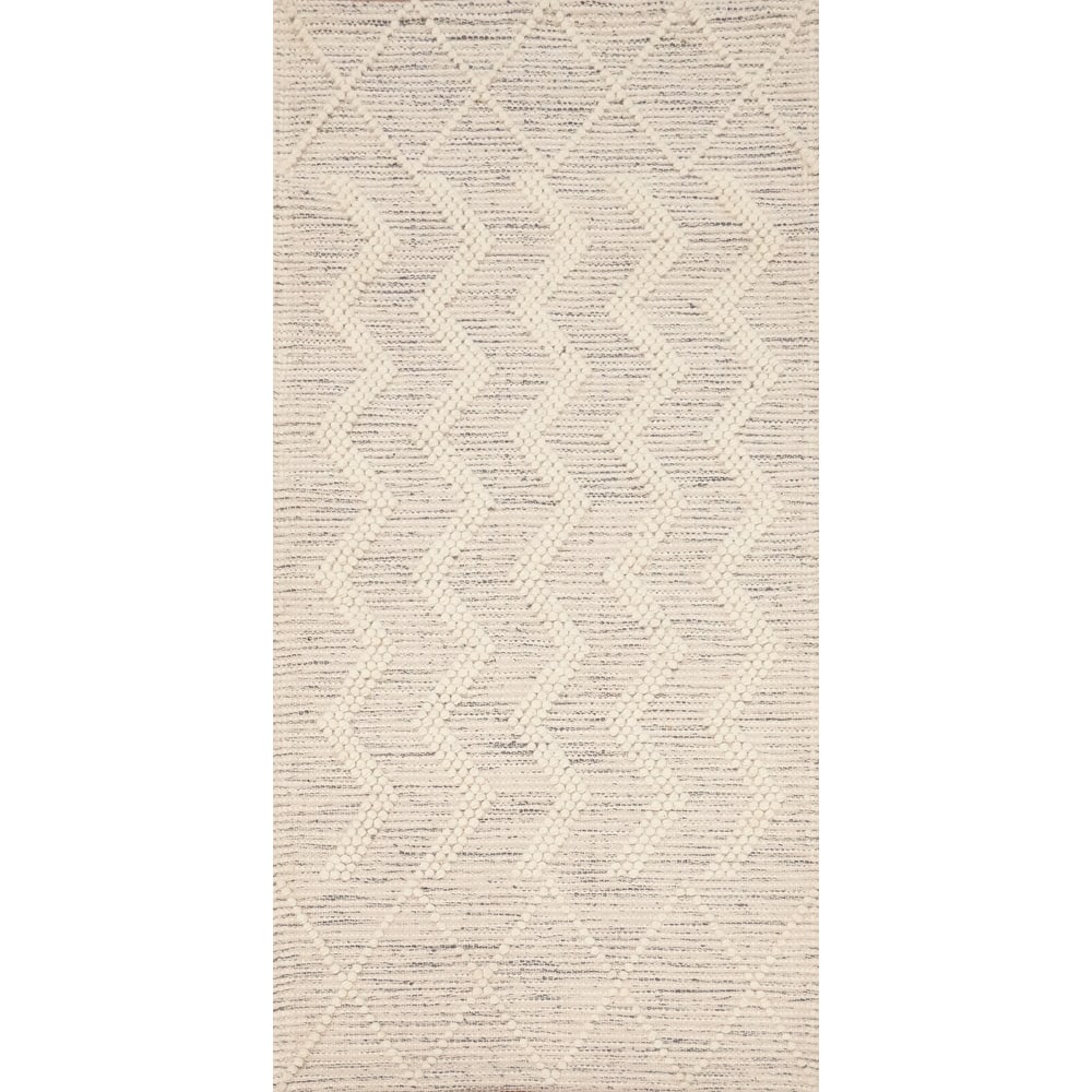 Hand Knotted Oriental 100% Wool Carpet Modern Geometric Beige & Ivories Modern Gotti Design Area Rug - 5' 10'' X 2' 7''