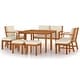 preview thumbnail 84 of 83, vidaXL 4/5/6/7/9/11 Piece Patio Dining Set with Cushions Solid Wood Acacia