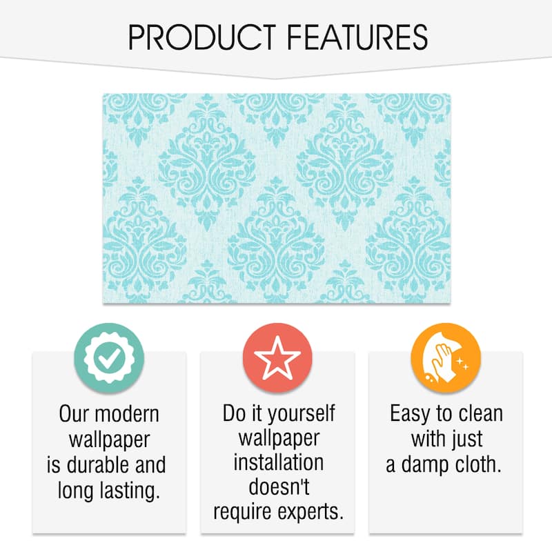 SUSSEXHOME Removable Wallpaper-Waterproof, Strippable, Light Resistance & Cleanable Wall Paper Roll-Wallpaper-Ottoman
