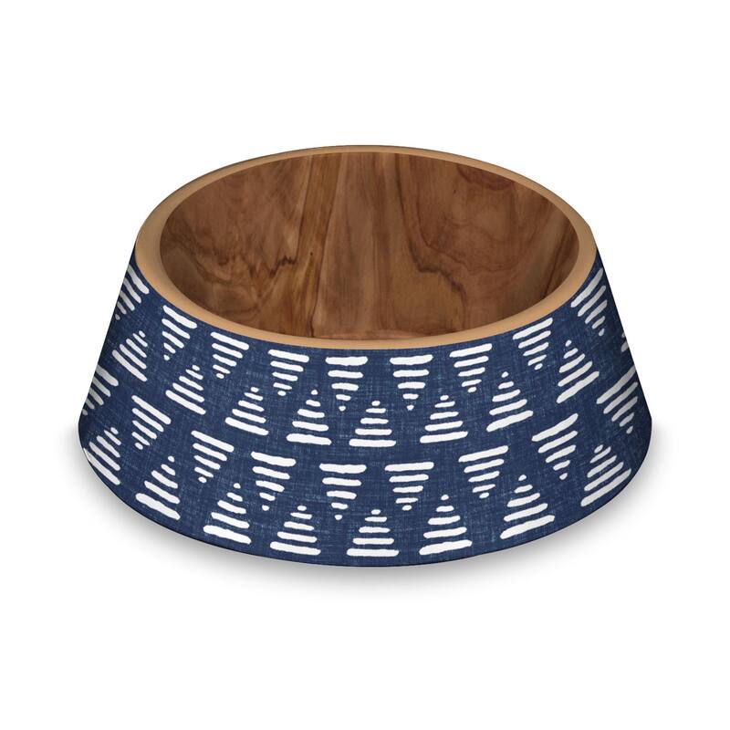 Abode Homewares Indigo Oasis Melamine Pet Bowl - Large - 4.75 Cups - Indigo - Set of 2