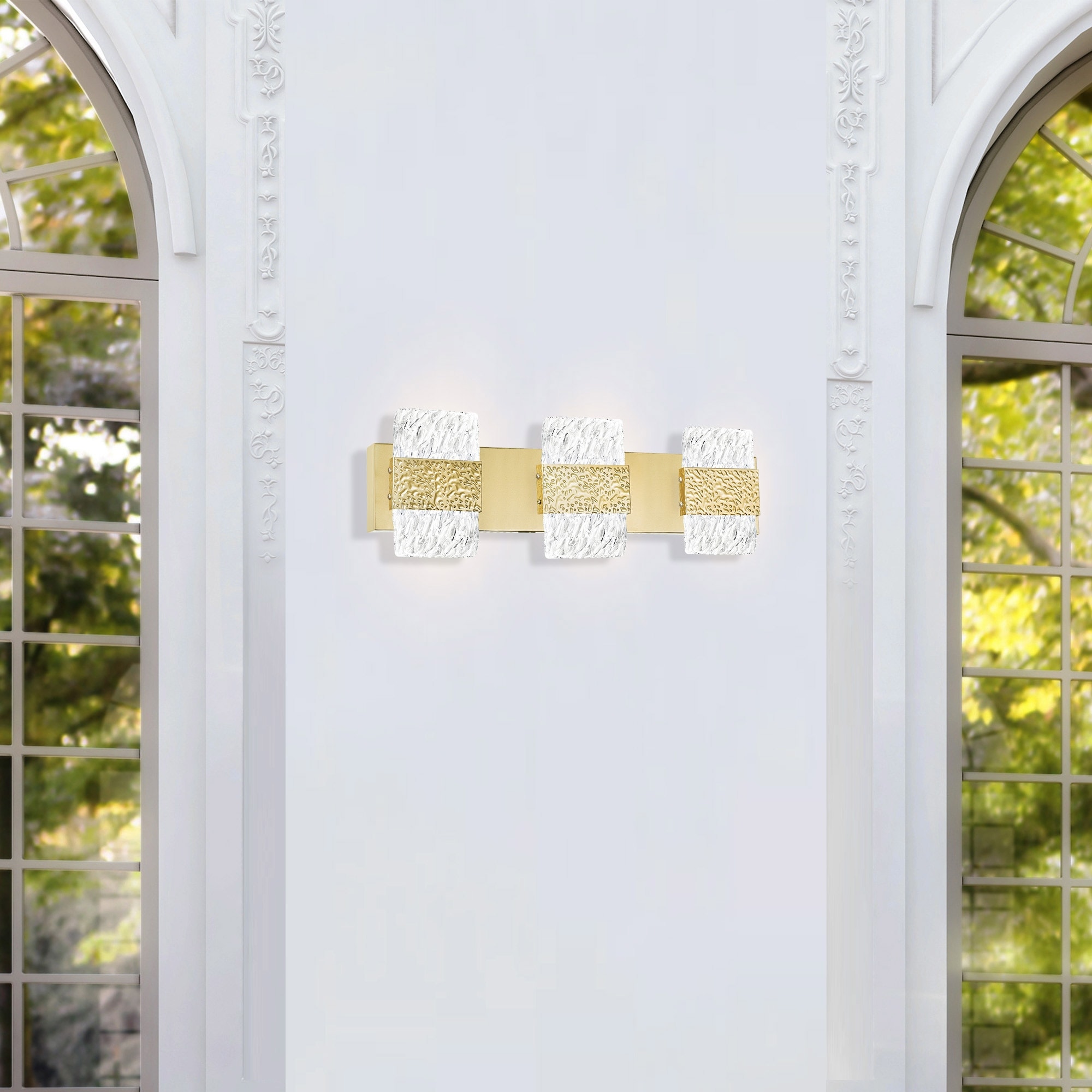 CWI Lighting Carolina Integrated LED 21in Gold Leaf Wall Sconce - Gold Leaf