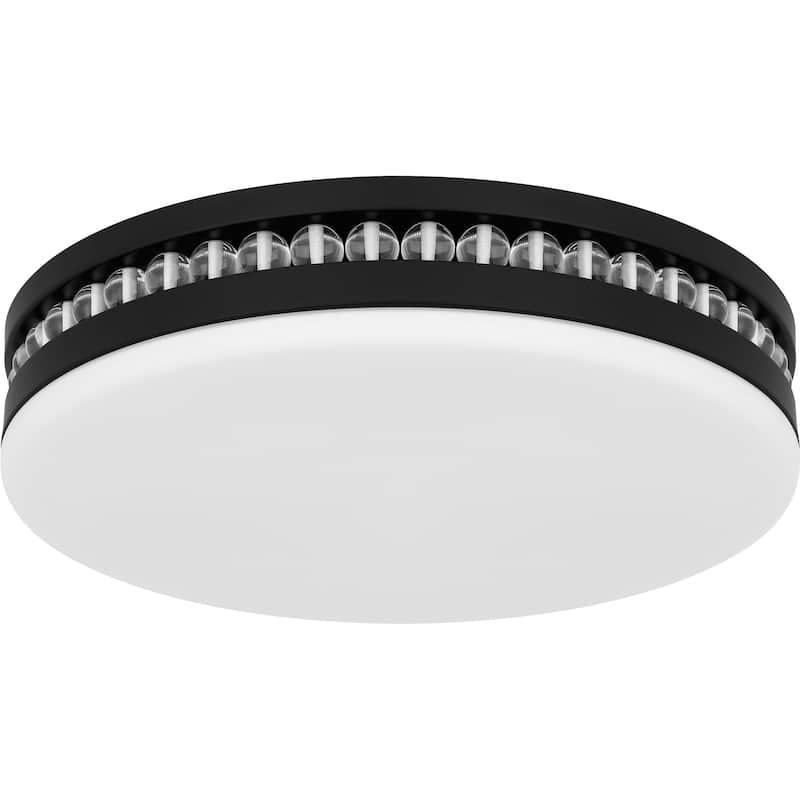 Carey Integrated LED Matte Black Flush Mount with CCT Switch