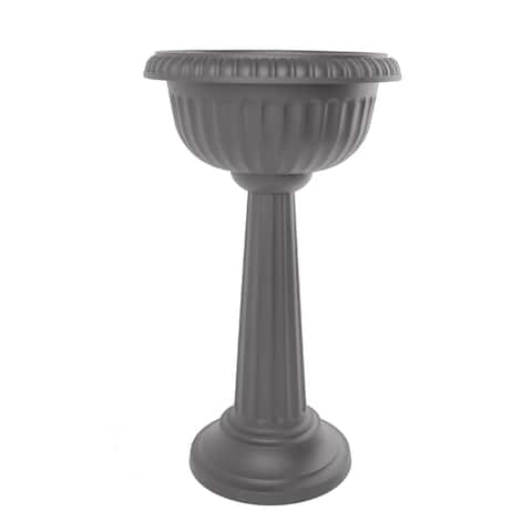 Bloem Grecian Urn Tall Pedestal Planter 32" Charcoal Gray - 32