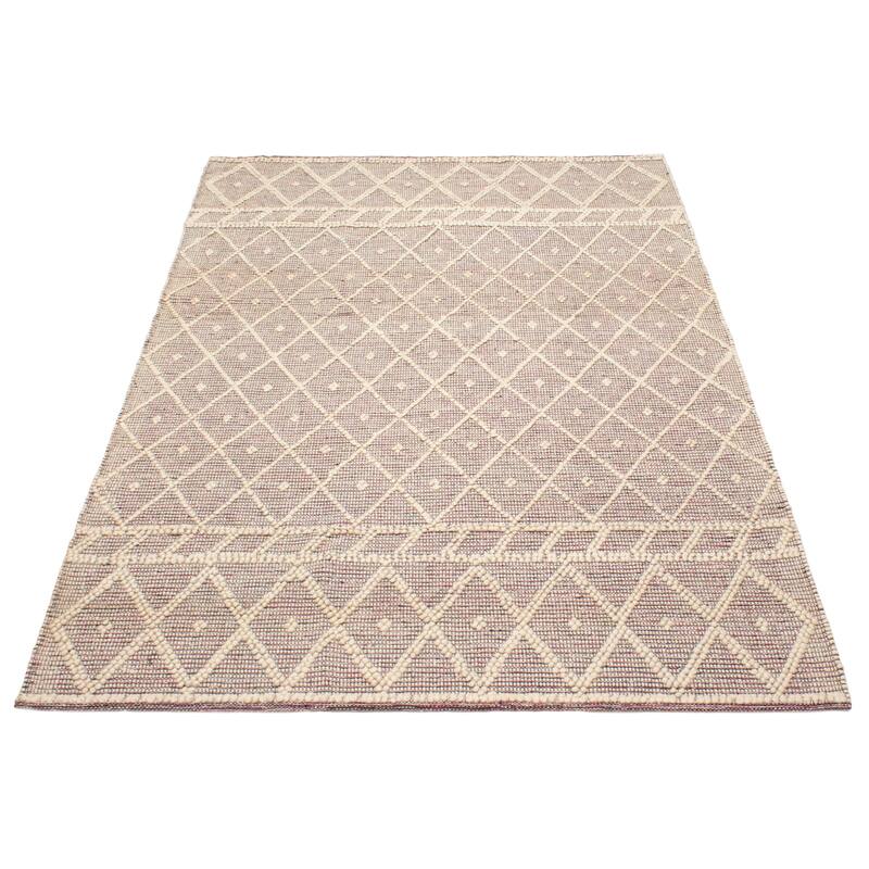 ECARPETGALLERY Braid weave Sienna Pink Wool Rug - 6'1 x 8'11