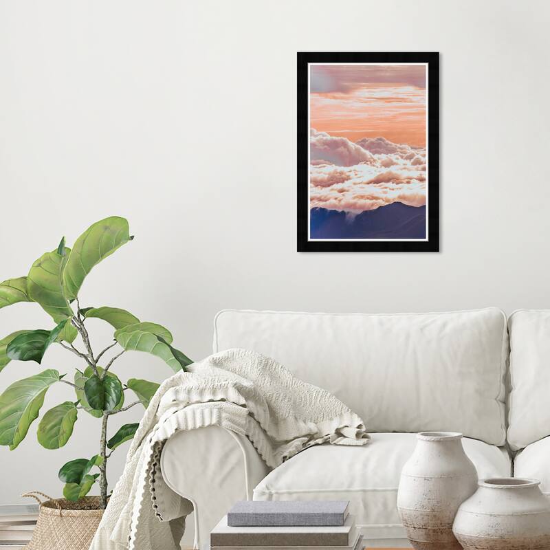 Wynwood Studio Prints Nature and Landscape There up Beautiful Orange and Pastel Orange Rustic Wall Art Canvas Print - Black