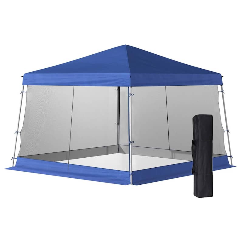 Slant Leg Pop Up Canopy Tent with Netting and Carry Bag, Sun Shelter