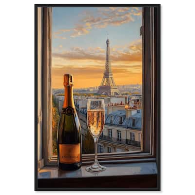 Classy Drink in Paris Canvas by Art Remedy