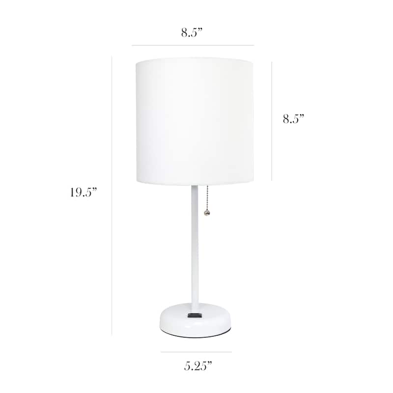 Porch & Den Custer Metal/ Fabric Lamp with Charging Outlet