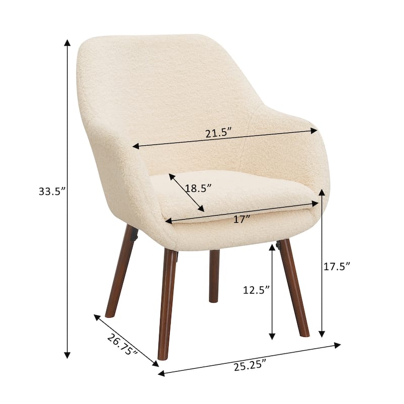 Convenience Concepts Take a Seat Charlotte Wingback Sherpa Accent Armchair