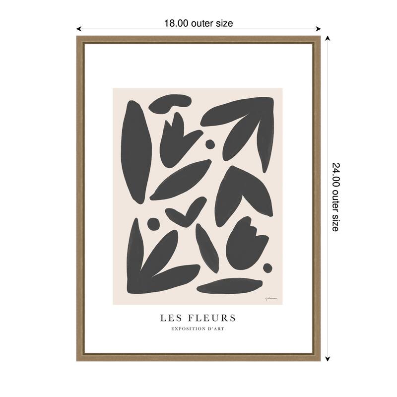 Kate and Laurel Exposition d Art Les Fleurs by Gabrielly Guedes Framed Canvas Wall Art Print