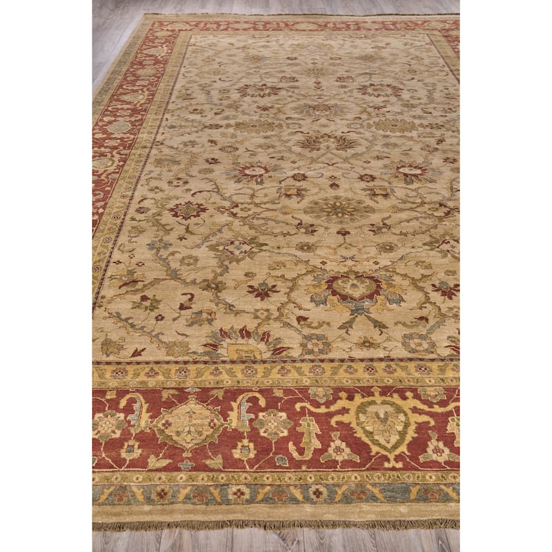 EXQUISITE RUGS ONE-OF-A-KIND Antique Weave Hand Knotted Beige Rug - 12'x18'