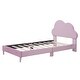preview thumbnail 13 of 13, Twin Size Velvet Upholstered Platform Bed with Cloud-Shape Headboard For Kids