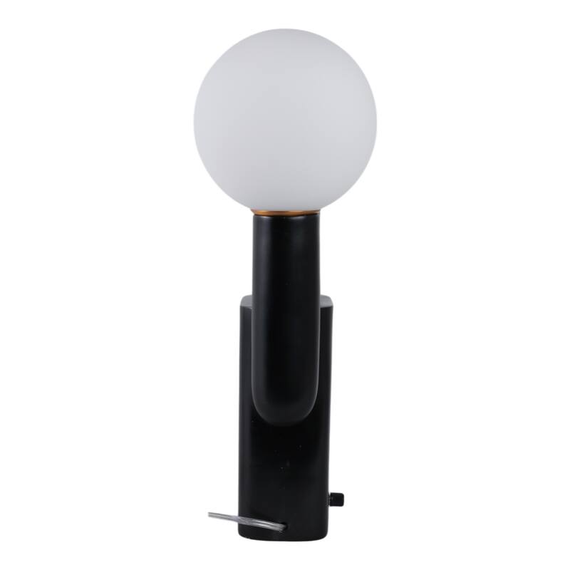 Metal Table Lamp Double Globe Sculptural Minimalist Modern Accent