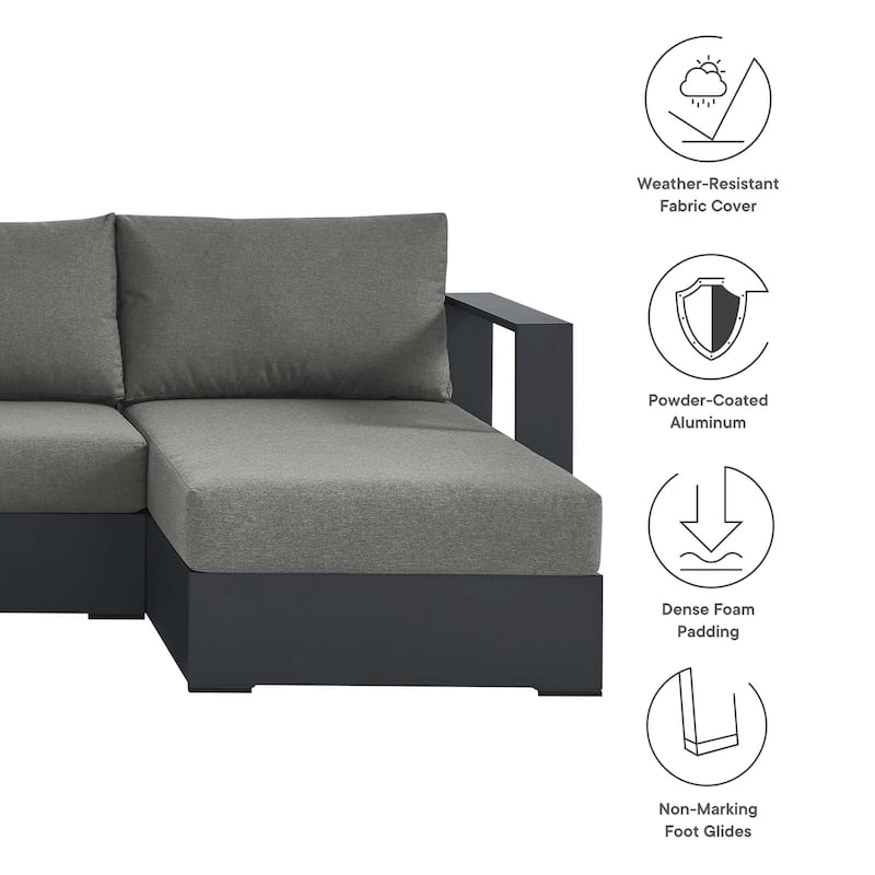 Tahoe Patio Aluminum 4-Piece Sectional Sofa Set