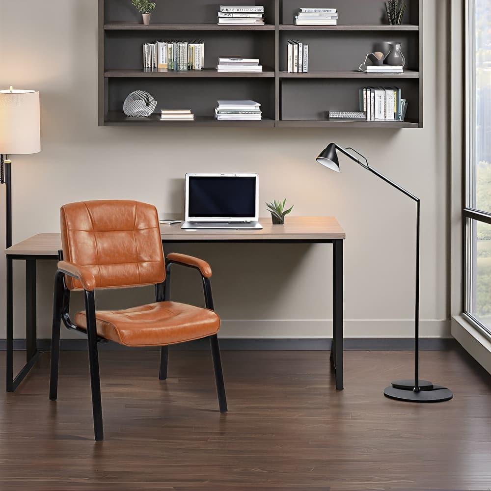 Heavy Duty Executive Chair with Padded Arm Rest - Leather Guest Chairs