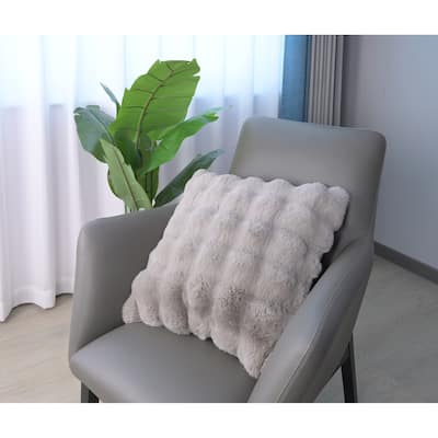 Valencia Fur Textured Solid Color Throw Pillow