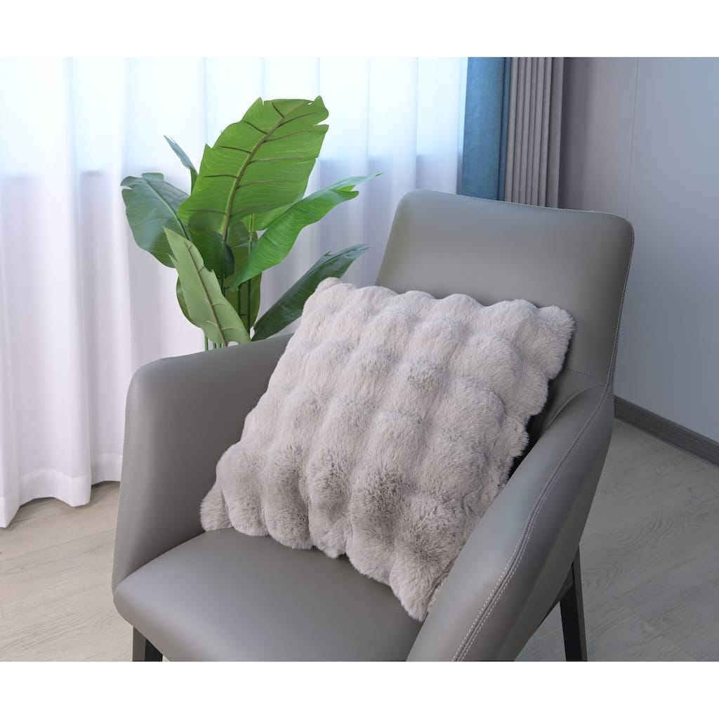 Valencia Fur Textured Solid Color Throw Pillow