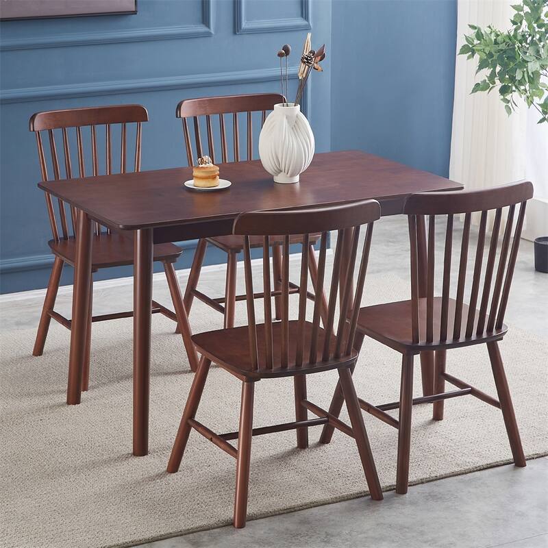 47-inch Dining Table Black Solid Wood Kitchen Table Dining Table