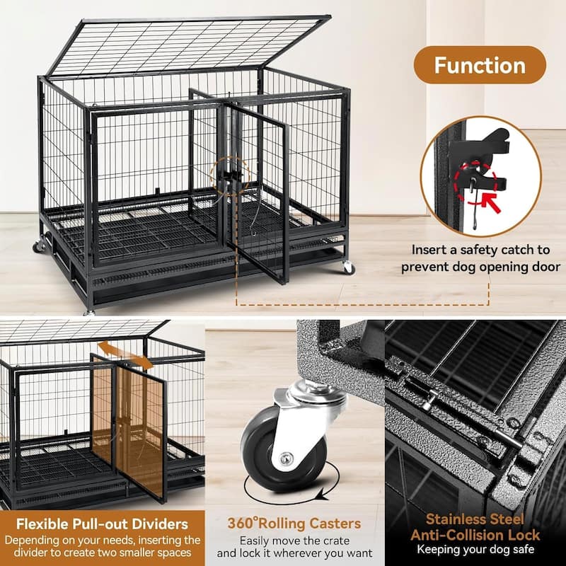 Large Dog Crate, Puppy Dog Playpen, Pet Cage for Yard, Indoor Outdoor