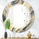 preview thumbnail 1 of 5, Porch & Den 'Geometric Beige Glacier' Printed Wall Mirror 24in.x24in.