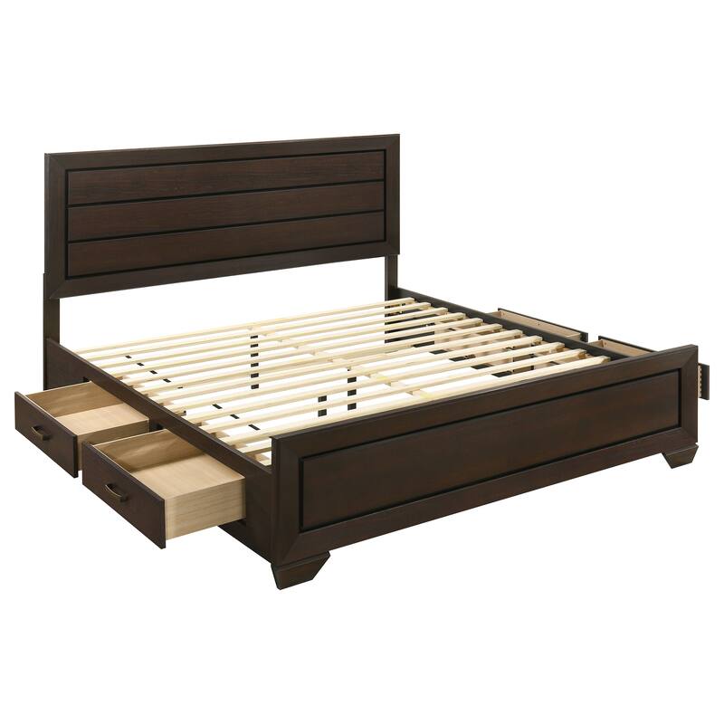 Kauffman Transitional Wood Storage Panel Bed - Dark Cocoa (Eastern King) - King