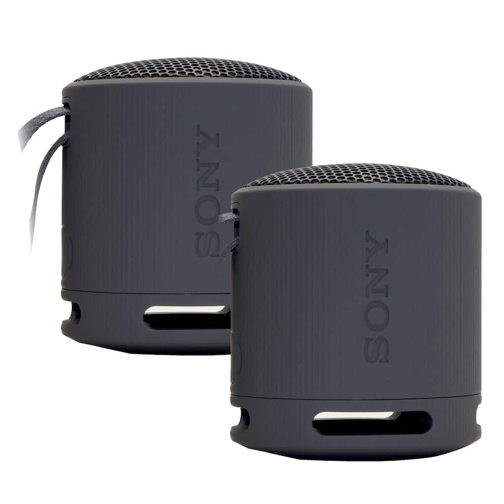 2x Sony XB100 Portable Waterproof Bluetooth Speaker (Black)