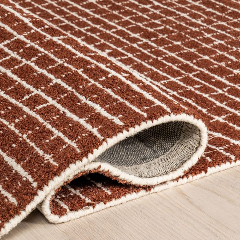 Nuloom Melrose Checked Wool Area Rug