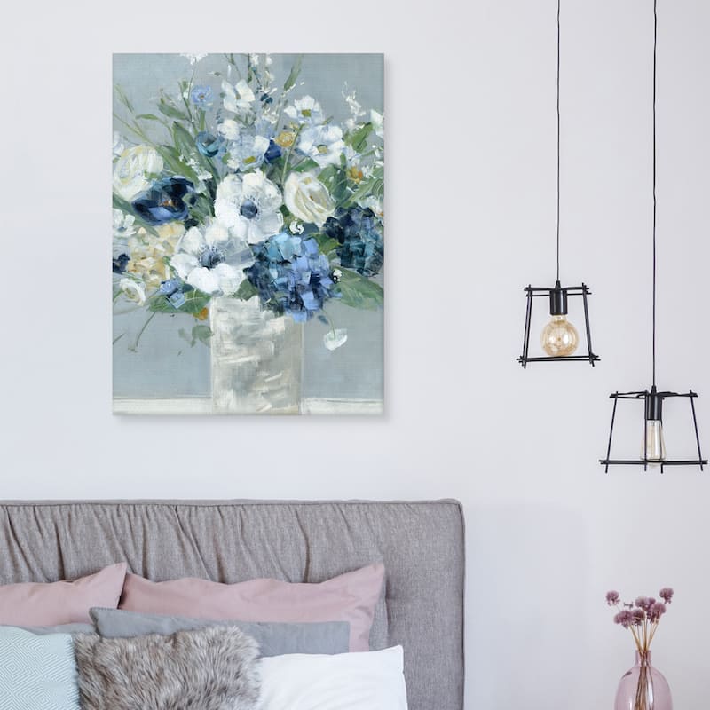 Be Happy Blue Crop by Sally Swatland Canvas Art Print
